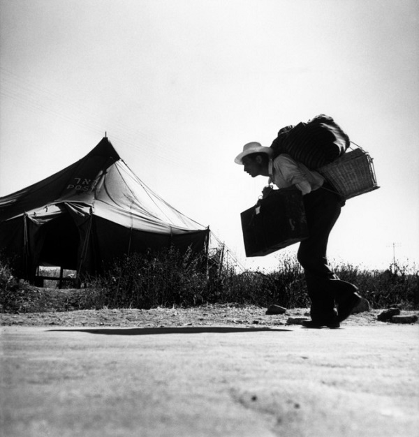 Robert Capa, Haifa. 1949. Upon their arrival, immigrants are placed in reception camps, until housing is found for them.